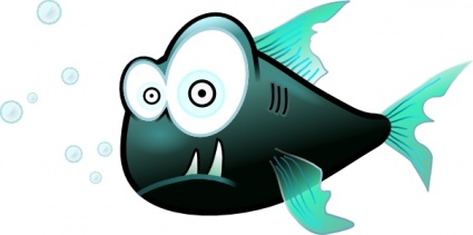 Cartoon Piranha Fish clip art