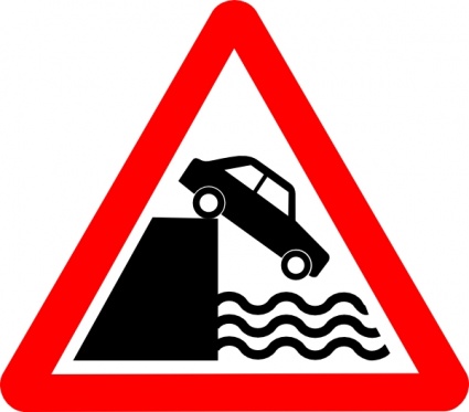 Caution Cliff Water clip art