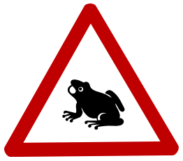 Caution Frog Sign