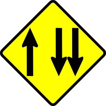 Caution Overtaking Lane clip art