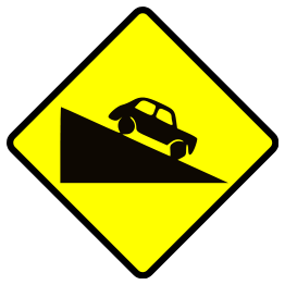 Caution Steep Hill Up