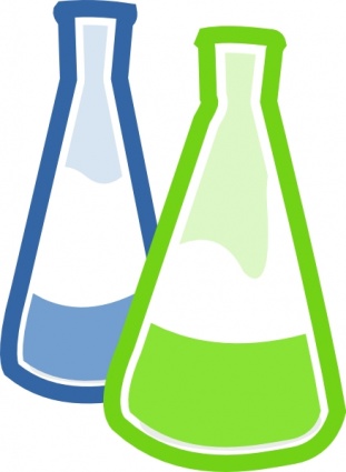 Chemistry Lab Flasks clip art