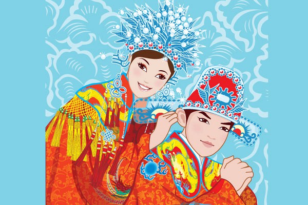 Chinese Wedding People Vector