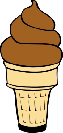 Chocolate Soft Serve Ice Cream Cone clip art