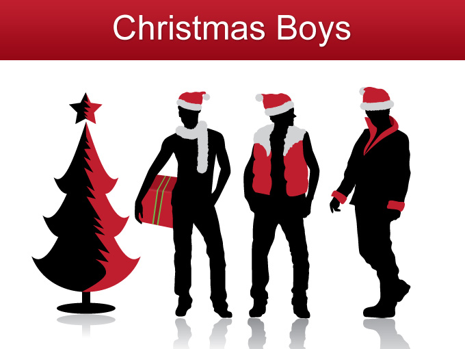 Christmas Boy Silhouettes