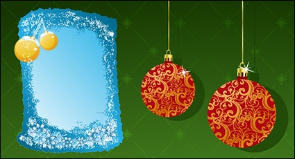 Christmas decoration 2 element vector material