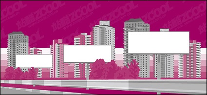 City construction blank billboard material vector