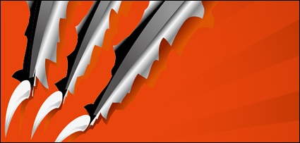 Claws cut through the paper material vector