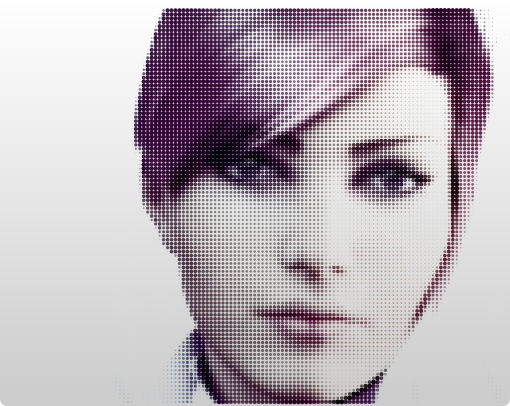 Color Halftone Vector Faces Pack