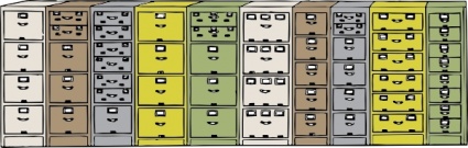 Colored Filing Cabinets clip art