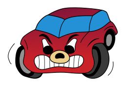 Comic Red Angry Car