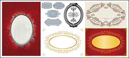 Continental 6 oval lace material vector