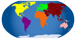 Continents colored