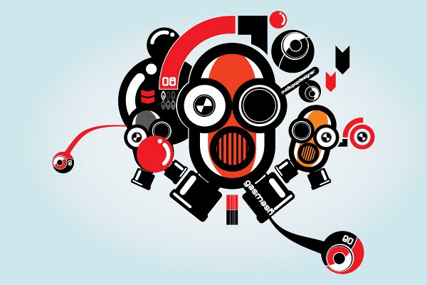 Cool Robot Illustration Vector