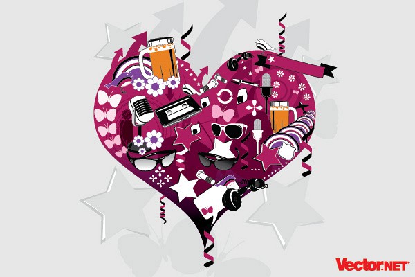 Crazy Heart Vector Illustration