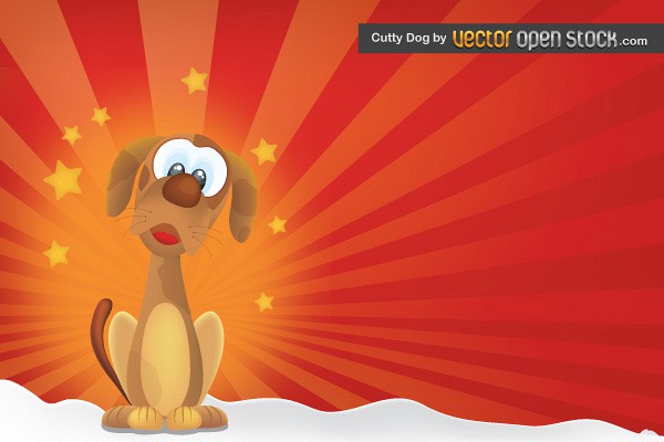 Cute Cartoon Dog Vector