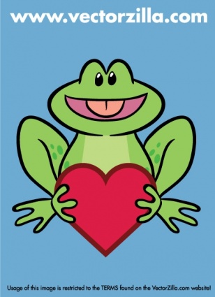 Cute Frog Holding a Heart