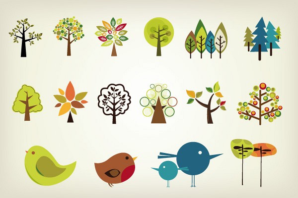 Cute Vector Trees Pack