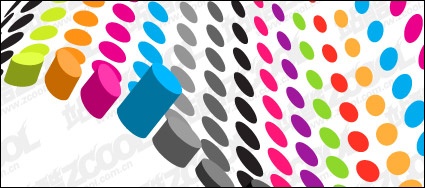 Cylindrical color three-dimensional vector material