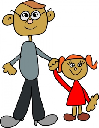 Dad Holding Daughters Hand clip art