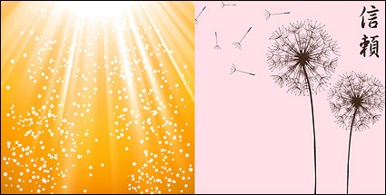 Dandelion and light vector background material