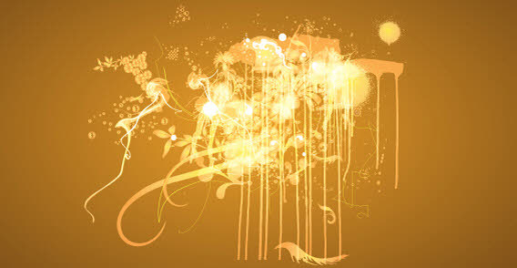 Dark yellow splatter free vector