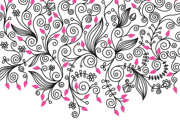 Decorative Flower Swirls Vector