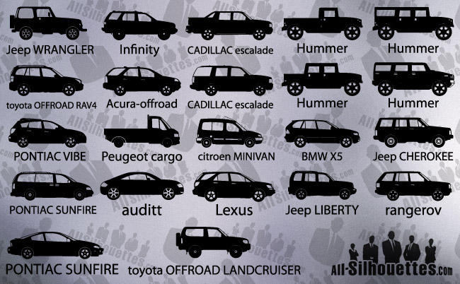 Detailed Cars Silhouettes