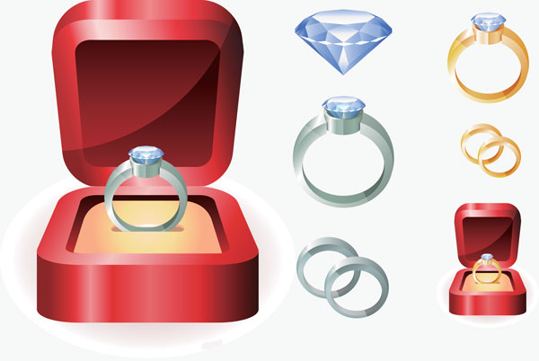 Diamond Rings Vector