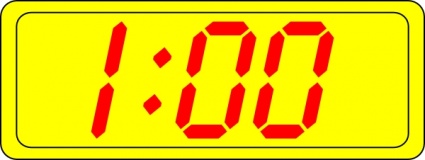 Digital Clock 1:00 clip art