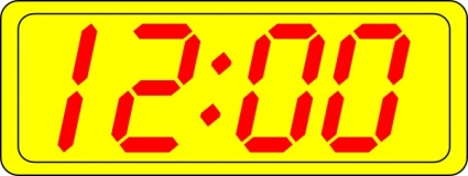 Digital Clock 12:00 clip art