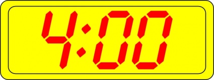 Digital Clock 4:00 clip art