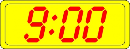 Digital Clock 9:00 clip art