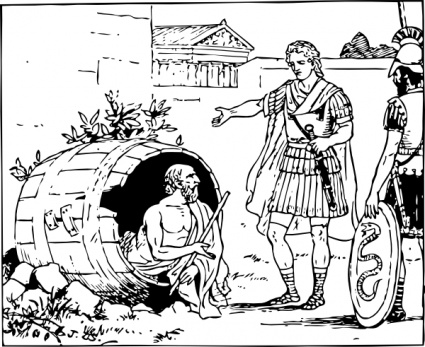 Diogenes And Alexander clip art