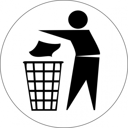 Doctormo Put Rubbish In Bin Signs clip art