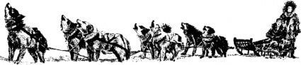 Dog Sled And Team clip art