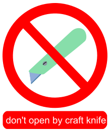 Don't open by craft knife