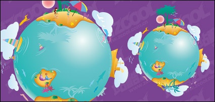 Earth leisure vector illustration material