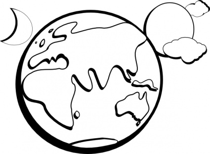 Earth Moon Sun Outline clip art