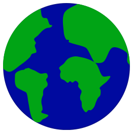 Earth with continents separated