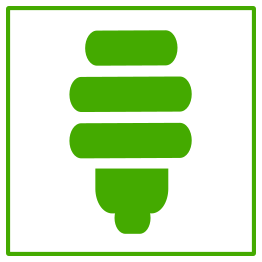 Eco Green Light Bulb Icon