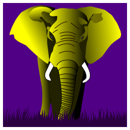 Elephant Yellow On Purple