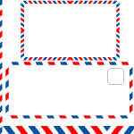 Envelope Red Blue Edges Vector