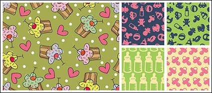 eps format, including jpg preview, keyword: Vector background, cute, cartoon, baby, heart-shaped, bottle, pacifier, vector ...