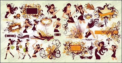 Eps Format, Keyword: Vector Material, Vector Women, Figures, Patterns, Trends Element, The Stars, Radio, Women