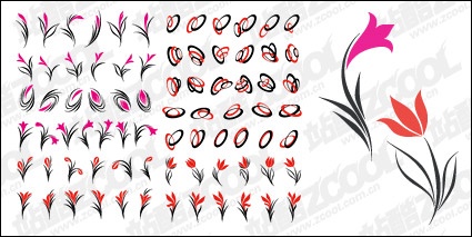 eps tormat??Keyword: vector material, vector flowers, lines, tulips, radio