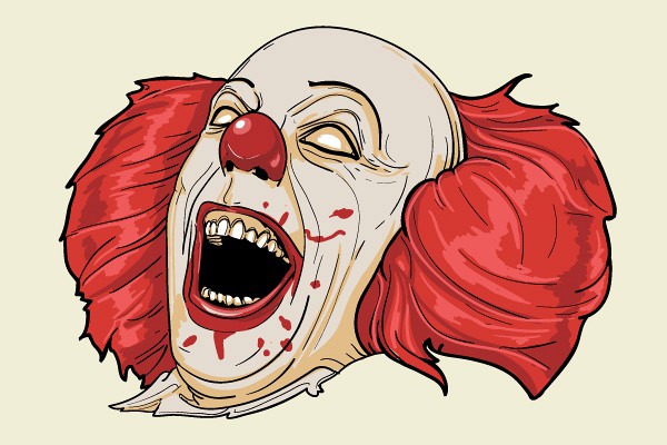 Evil Clown Vector Graphic