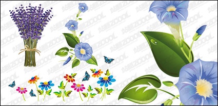 Exquisite flowers vector material