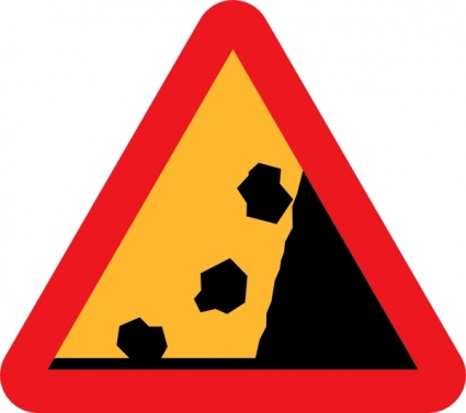 Falling Rocks From Rhs Roadsign clip art