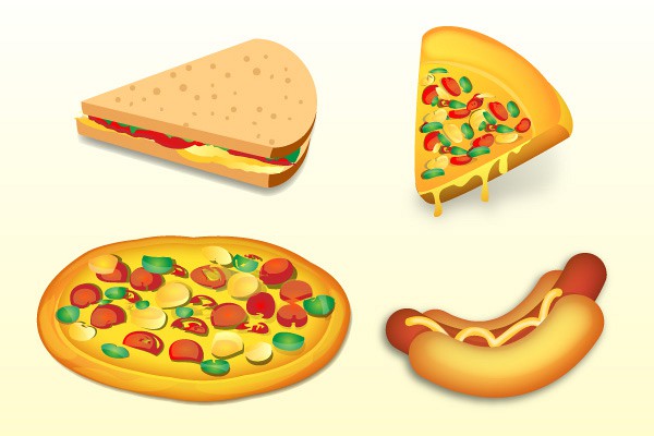 Fastfood Meals Vector Illustration